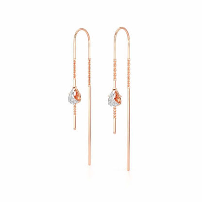 Dazzly Silver Dangler Earrings - Rose Gold - Image 3