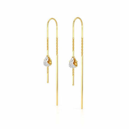 Dazzly Silver Dangler Earrings - Yellow Gold - Image 3