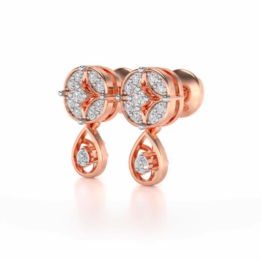 Dea Silver Earrings - Rose Gold - Image 2