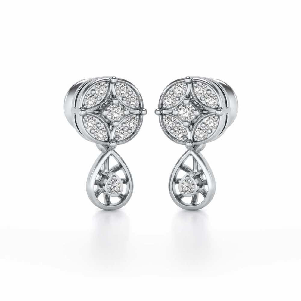 Dea Silver Earrings - White Gold - Image 1