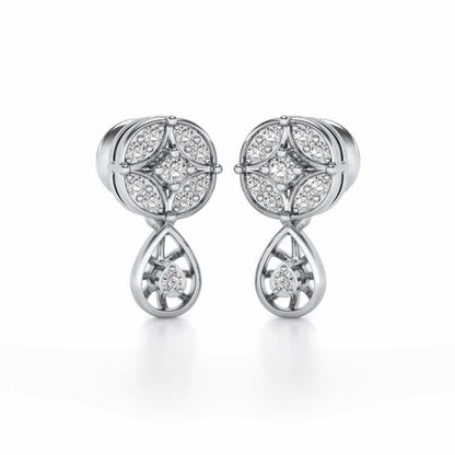 Dea Silver Earrings - White Gold - Image 1