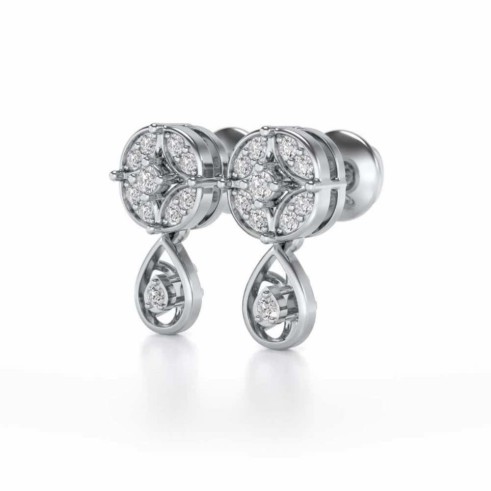 Dea Silver Earrings - White Gold - Image 2
