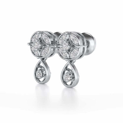Dea Silver Earrings - White Gold - Image 2