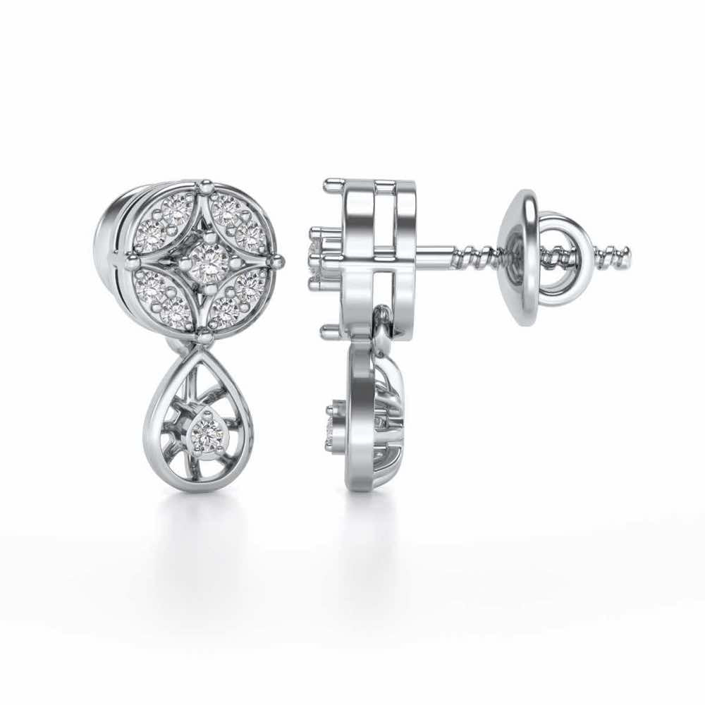 Dea Silver Earrings - White Gold - Image 3
