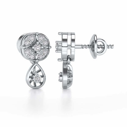 Dea Silver Earrings - White Gold - Image 3