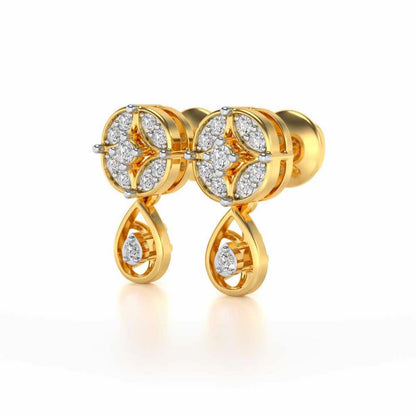 Dea Silver Earrings - Yellow Gold - Image 2