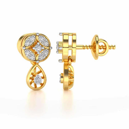 Dea Silver Earrings - Yellow Gold - Image 3