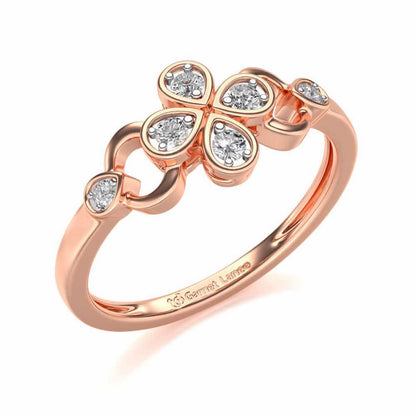 Decent Flower Silver Ring - Rose Gold - Image 1