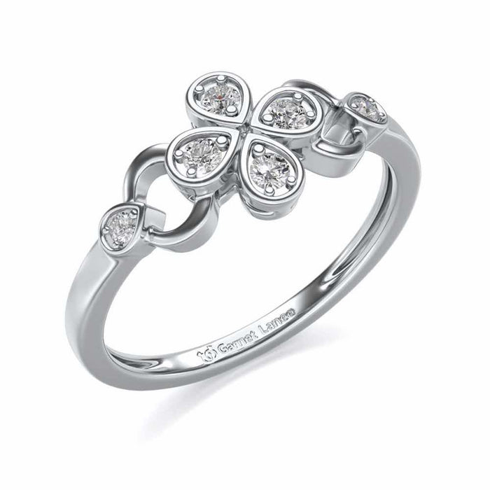 Decent Flower Silver Ring - White Gold - Image 1