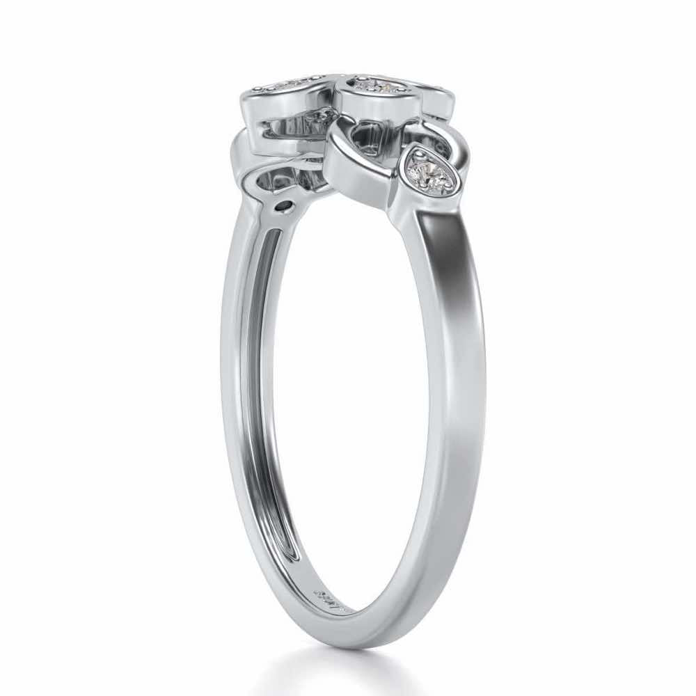 Decent Flower Silver Ring - White Gold - Image 3