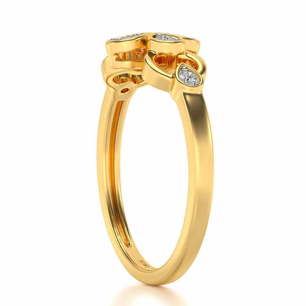 Decent Flower Silver Ring - Yellow Gold - Image 3