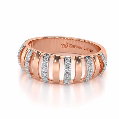 Decibel Shine Silver Band Ring - Rose Gold - Image 2
