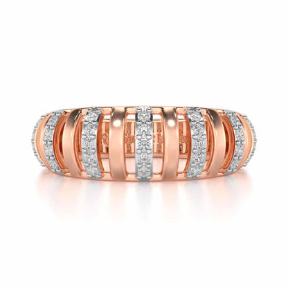 Decibel Shine Silver Band Ring - Rose Gold - Image 4