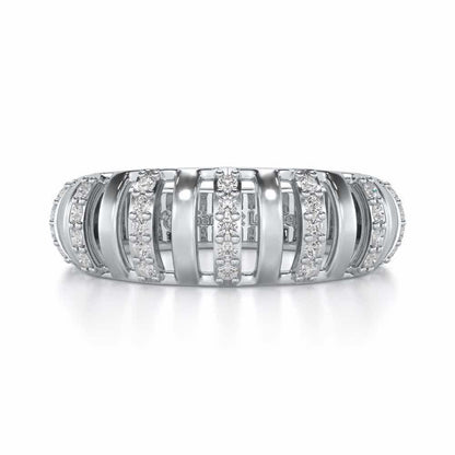 Decibel Shine Silver Band Ring - White Gold - Image 4