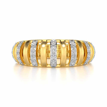 Decibel Shine Silver Band Ring - Yellow Gold - Image 4