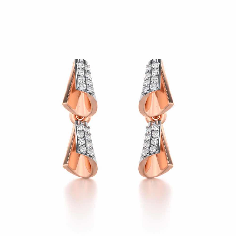 Delicate Diadem Silver Earrings - Rose Gold - Image 1