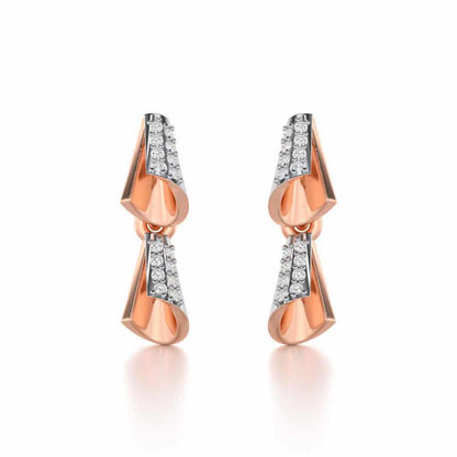 Delicate Diadem Silver Earrings - Rose Gold - Image 1