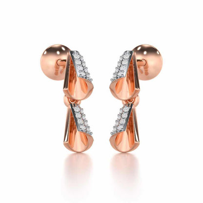 Delicate Diadem Silver Earrings - Rose Gold - Image 2