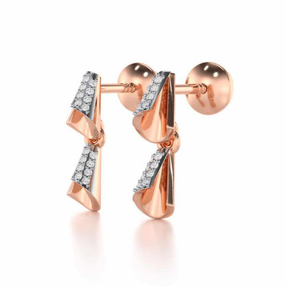 Delicate Diadem Silver Earrings - Rose Gold - Image 3
