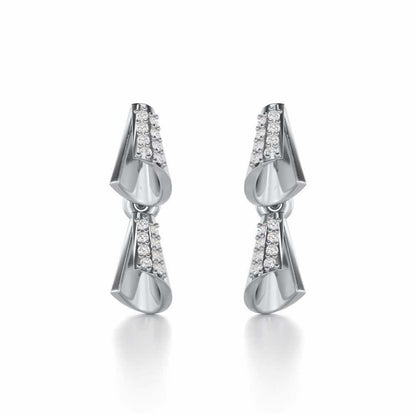 Delicate Diadem Silver Earrings - White Gold - Image 1