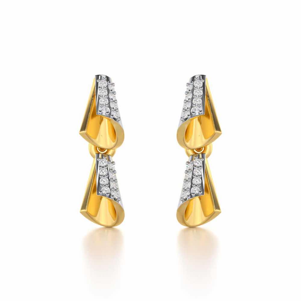Delicate Diadem Silver Earrings - Yellow Gold - Image 1