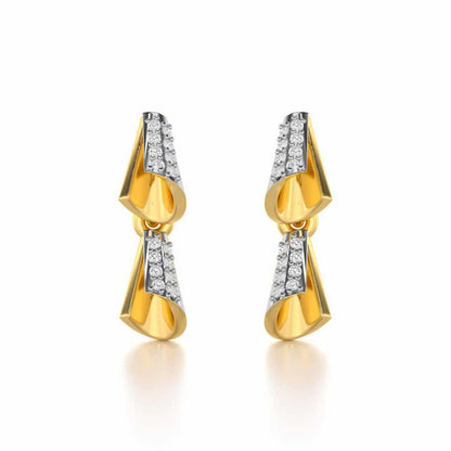 Delicate Diadem Silver Earrings - Yellow Gold - Image 1