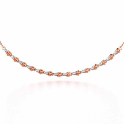 Delicate Diadem Silver Necklace - Rose Gold - Image 1