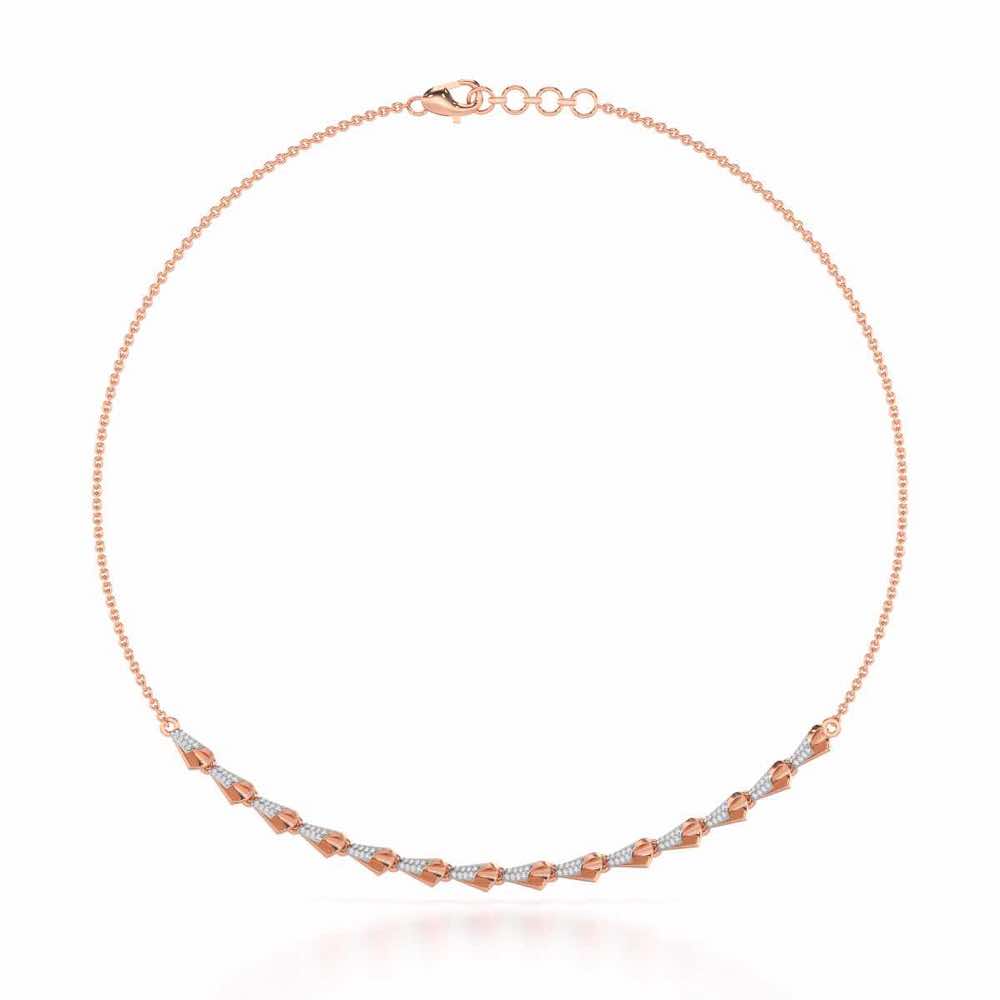 Delicate Diadem Silver Necklace - Rose Gold - Image 2