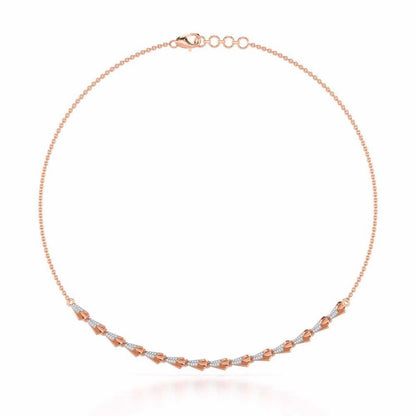 Delicate Diadem Silver Necklace - Rose Gold - Image 2