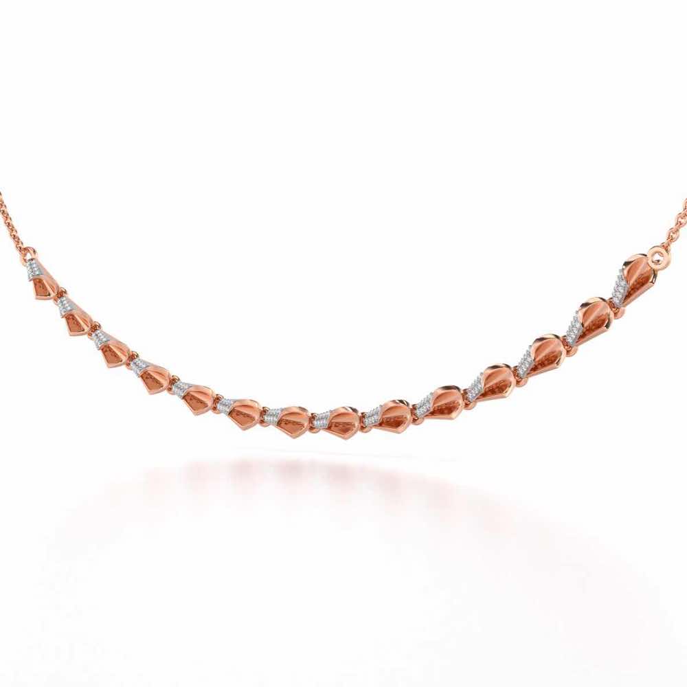 Delicate Diadem Silver Necklace - Rose Gold - Image 3