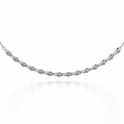 Delicate Diadem Silver Necklace - White Gold - Image 1