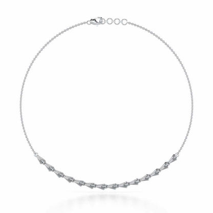 Delicate Diadem Silver Necklace - White Gold - Image 2