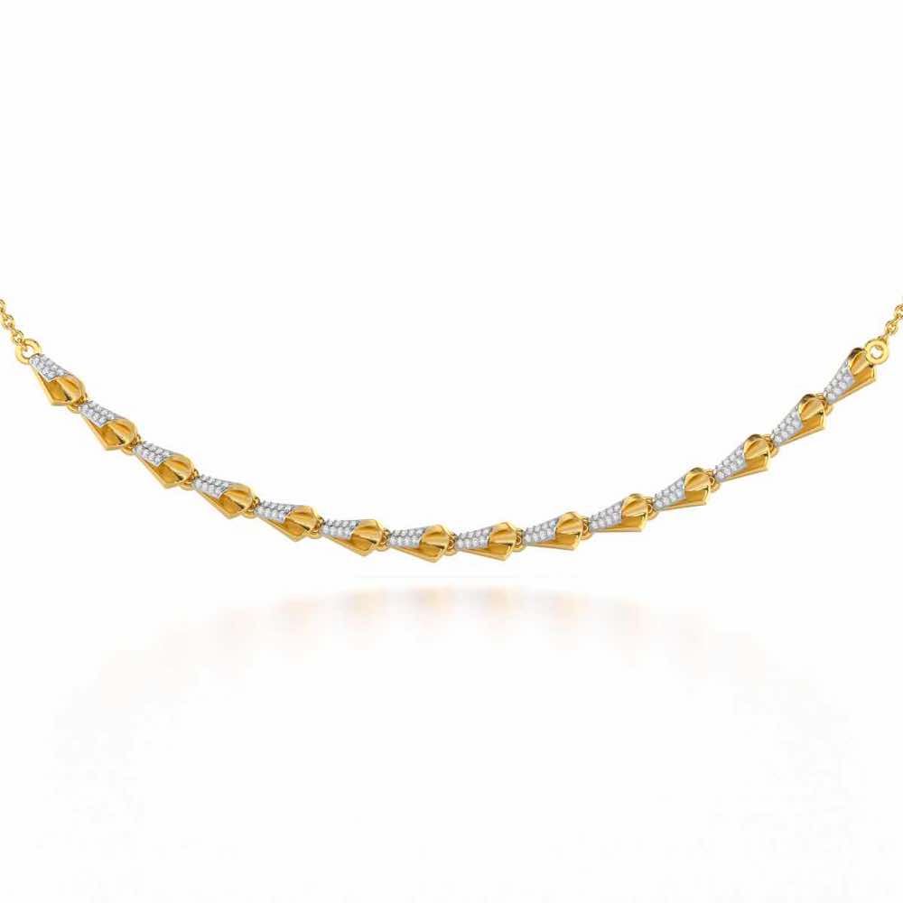 Delicate Diadem Silver Necklace - Yellow Gold - Image 1