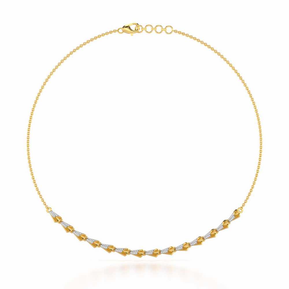 Delicate Diadem Silver Necklace - Yellow Gold - Image 2