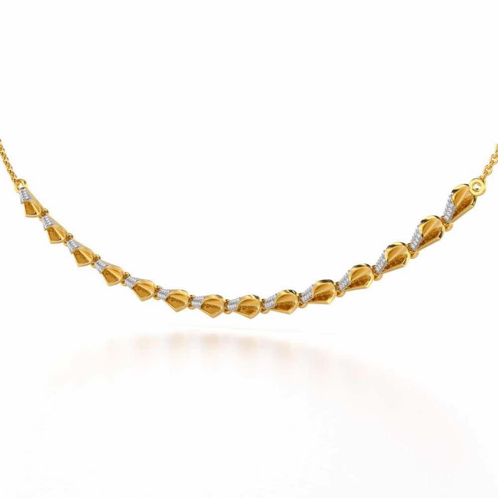 Delicate Diadem Silver Necklace - Yellow Gold - Image 3