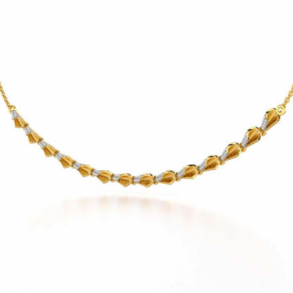 Delicate Diadem Silver Necklace - Yellow Gold - Image 3
