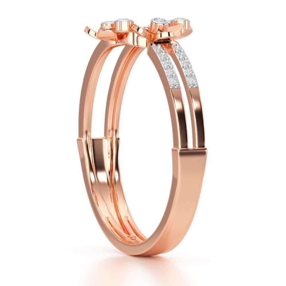 Delicate Glow Silver Ring - Rose Gold - Image 3