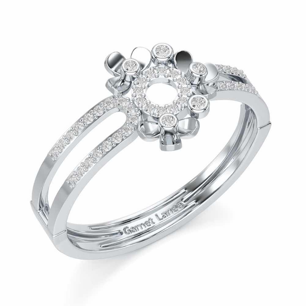 Delicate Glow Silver Ring - White Gold - Image 1