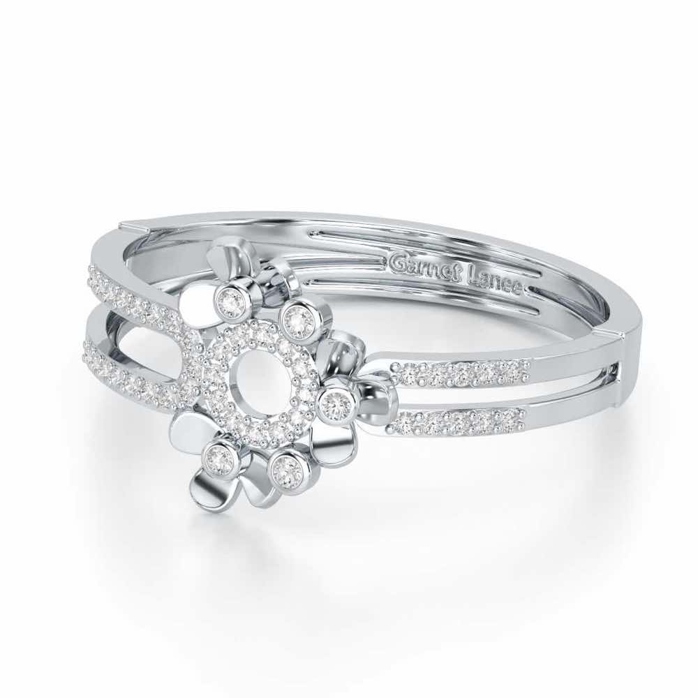 Delicate Glow Silver Ring - White Gold - Image 2