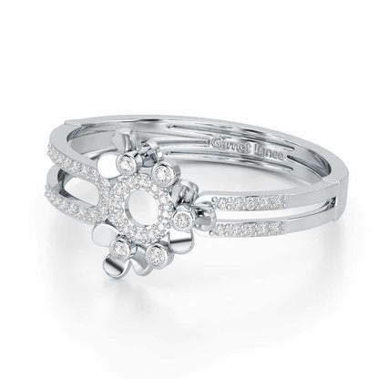 Delicate Glow Silver Ring - White Gold - Image 2