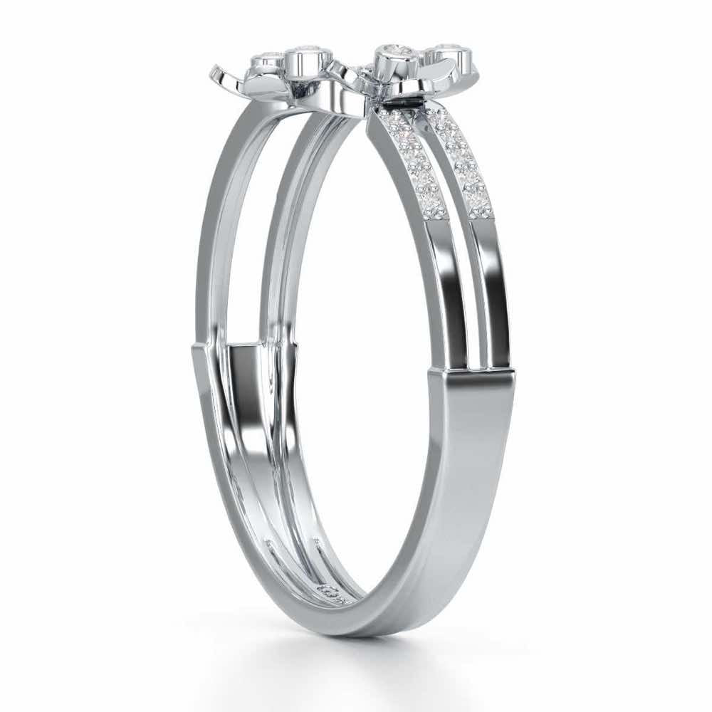 Delicate Glow Silver Ring - White Gold - Image 3