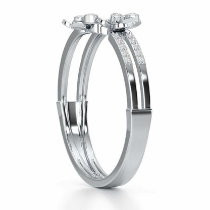Delicate Glow Silver Ring - White Gold - Image 3