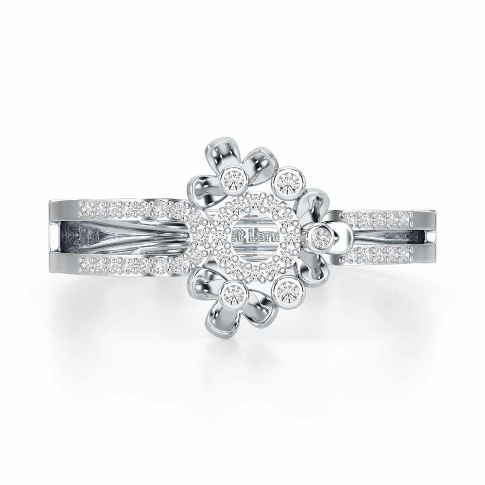 Delicate Glow Silver Ring - White Gold - Image 4
