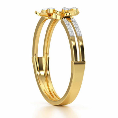 Delicate Glow Silver Ring - Yellow Gold - Image 3