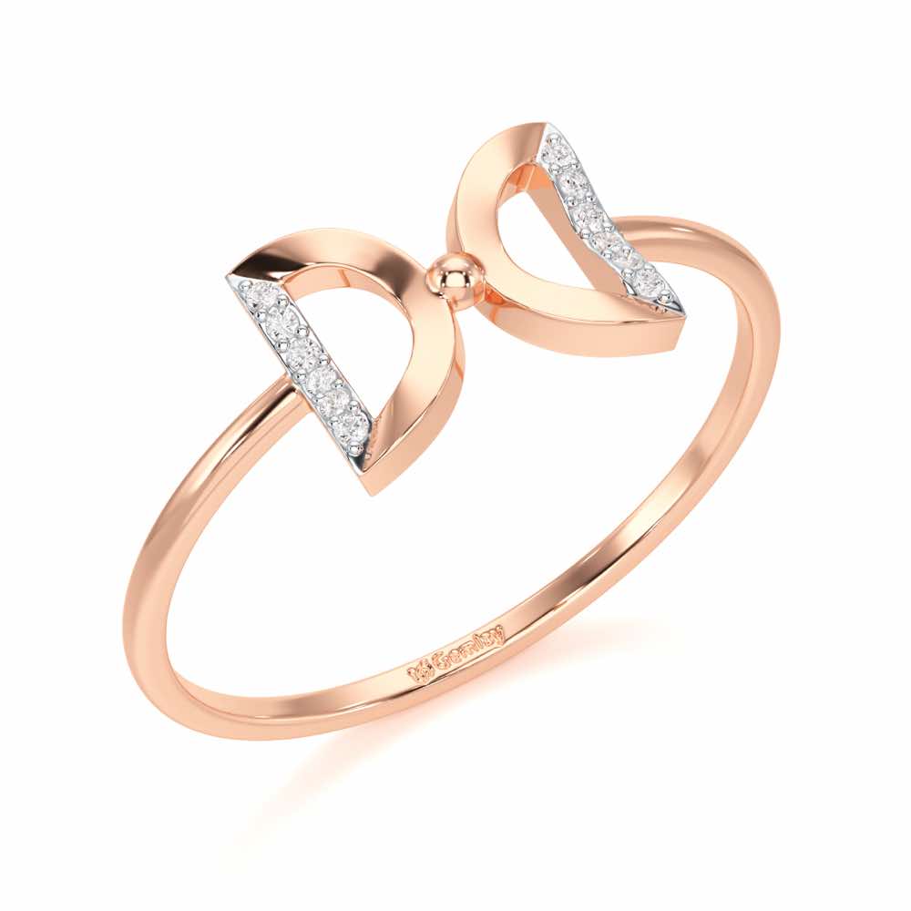 Delicate Knot Silver Ring - Rose Gold - Image 1