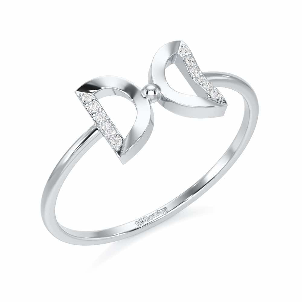 Delicate Knot Silver Ring - White Gold - Image 1