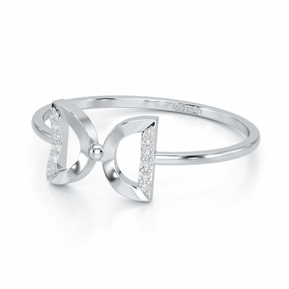 Delicate Knot Silver Ring - White Gold - Image 2