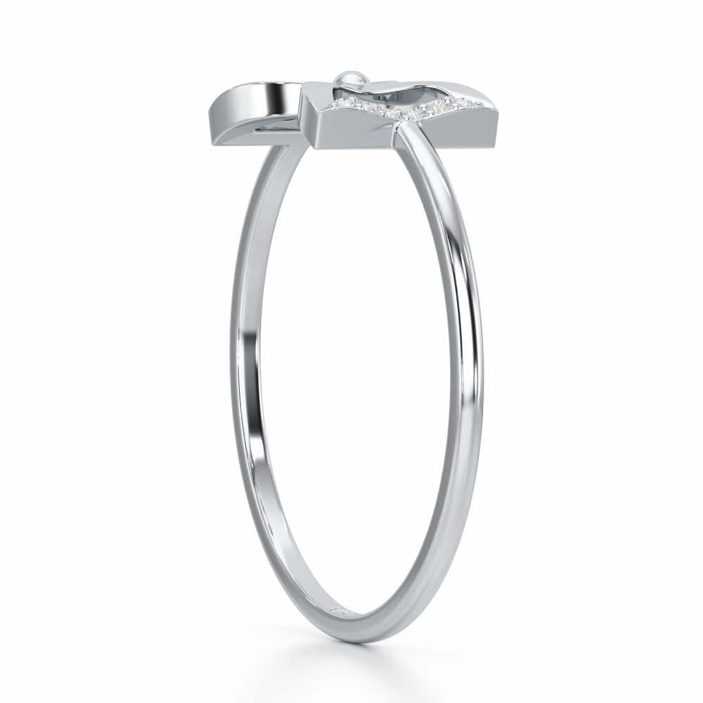 Delicate Knot Silver Ring - White Gold - Image 3