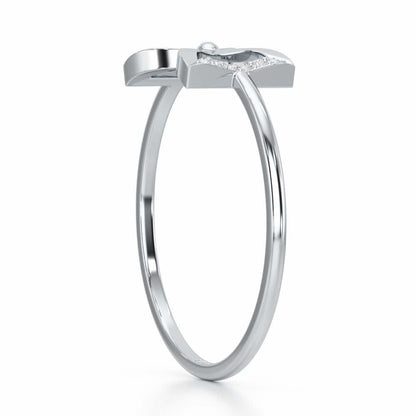 Delicate Knot Silver Ring - White Gold - Image 3