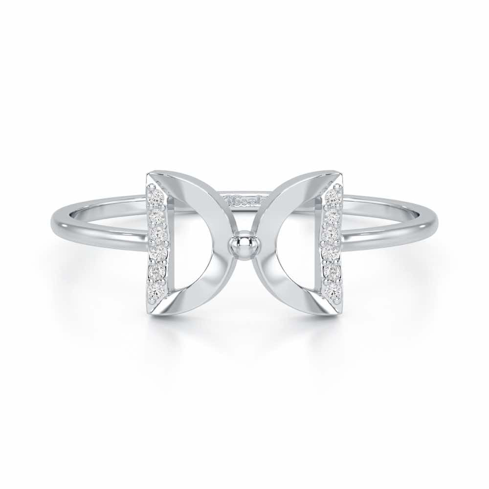 Delicate Knot Silver Ring - White Gold - Image 4